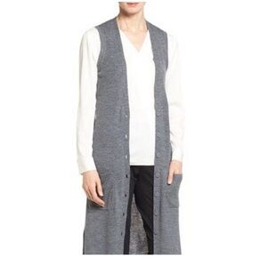 Halogen Long Merino Wool Sweater Vest Size XS